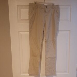 Khaki Straight-Leg Pants